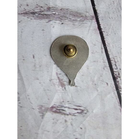 Hot Air Balloon Rainbow Chevron Pattern Vintage Tack Pin Hat Pin - Picture 3 of 4